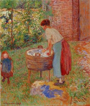 Camille Pissarro : Washerwoman, Eragny